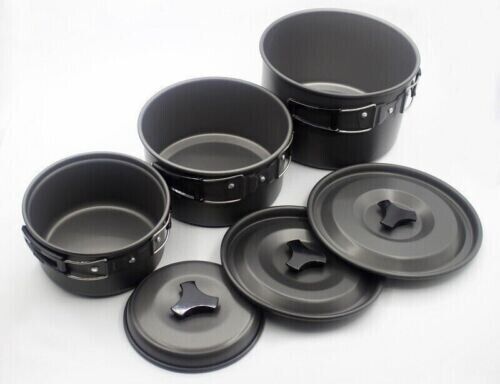 Portable Picnic Camping Cookware 18 Pcs Set 4-5 Person Pots and Pans Picnic Set