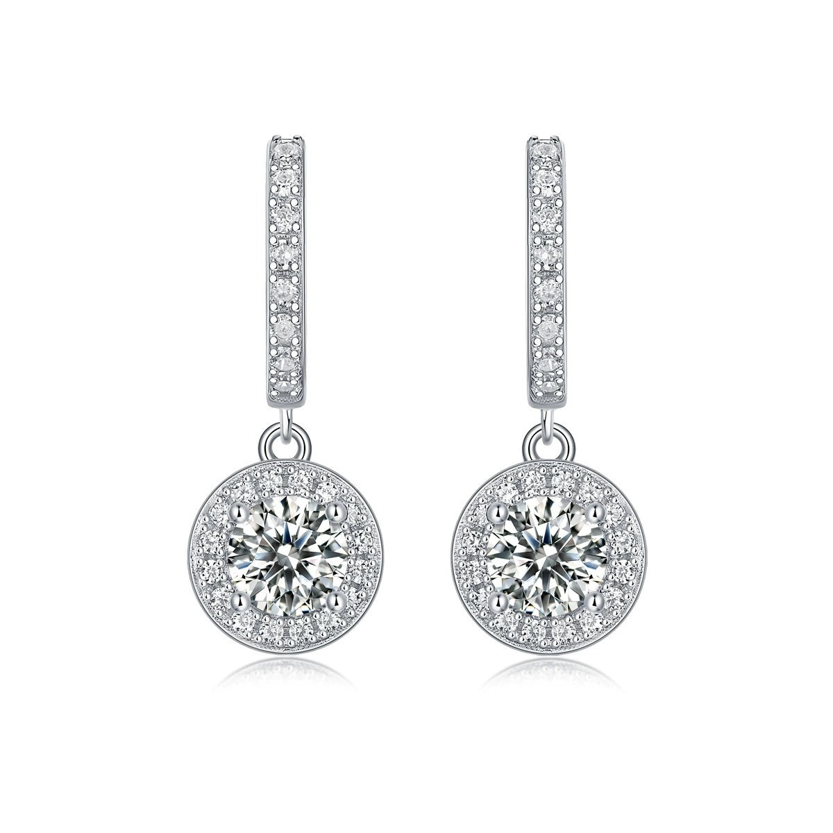 1–3CT Moissanite Hoop Drop Earrings 925 Sterling Silver Brilliant Cut Women Gift