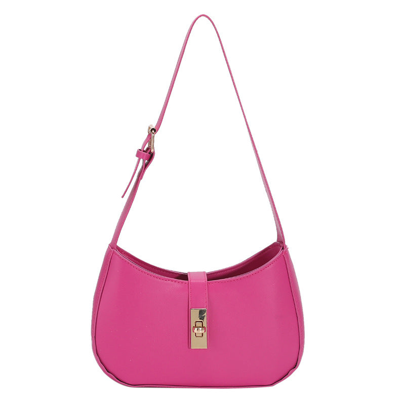 Women's PU Leather Magnetic Buckle Solid Color Exquisite Shoulder Bag 4 Colors