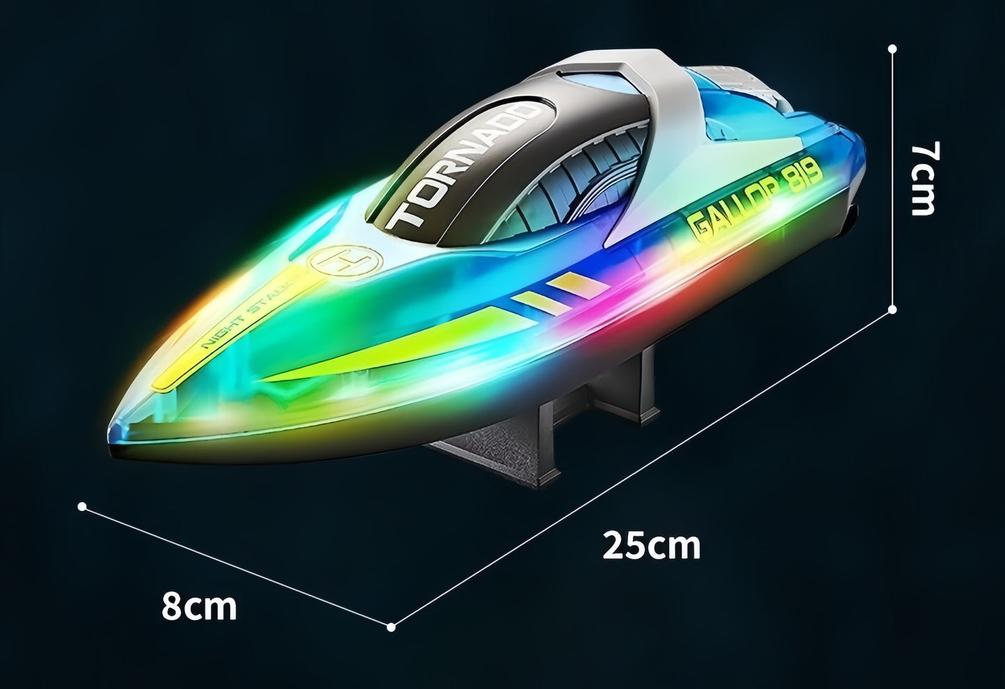 RC Speed Boat 2.4G Remote Control LED Light Dual Motor Waterproof Racing Toy Boy