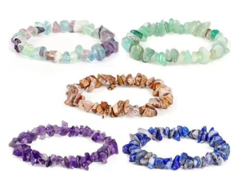 Natural Gemstone Stretchy Bracelet 5-8mm Chip Beads Healing Reiki Chakra