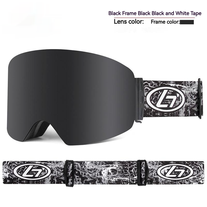 Unisex Anti-fog Sunglass Columnar Double Layer UV Protective Ski Snow Goggles