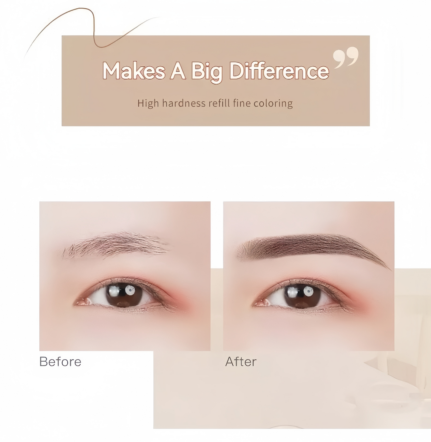 Waterproof Knife Shape Eyebrow Pencil & Spoolie Brush Natural Finish Brow Makeup