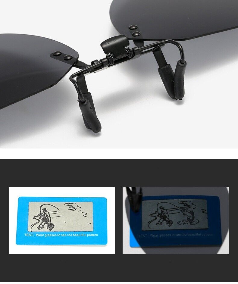 New Unisex Driving Fishing Polarized UV400 Protection Clip On Flip Up Sunglasses