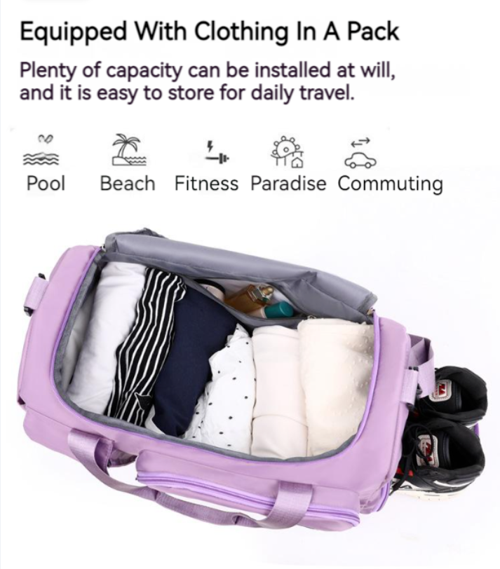 Portable Large Capacity Waterproof Dry Wet Separation Travel Sports Storage Bag