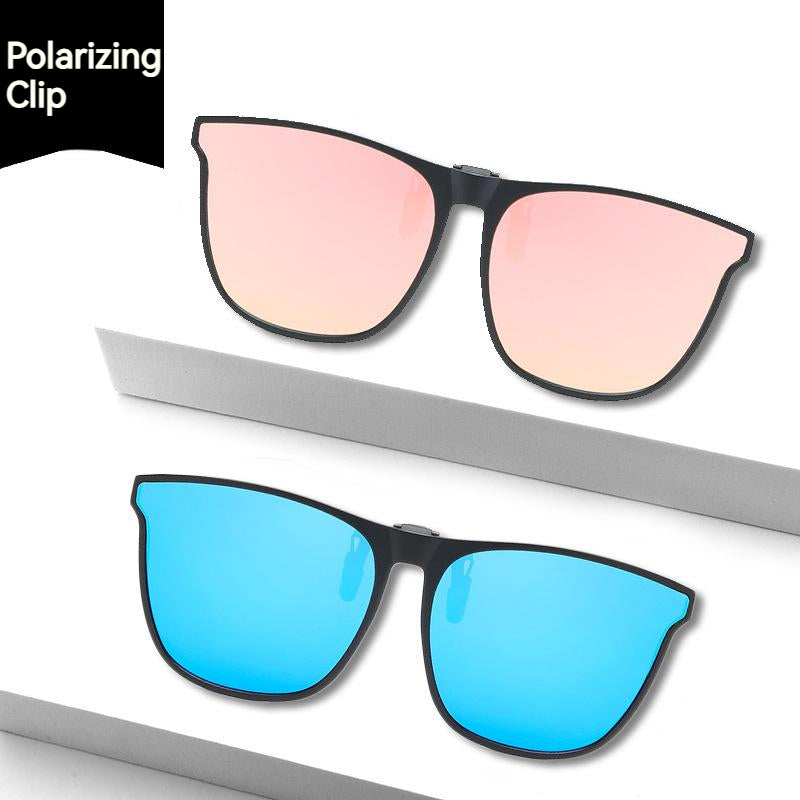 Unisex Fashion Flip Up Sunglasses Clip-on Lens Polarized Driving Multicolor