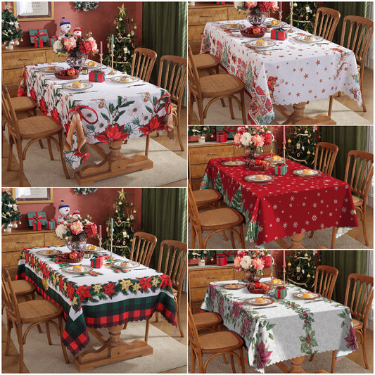 Christmas Tablecloth Table Rectangle Cover Xmas Party Waterproof Decoration