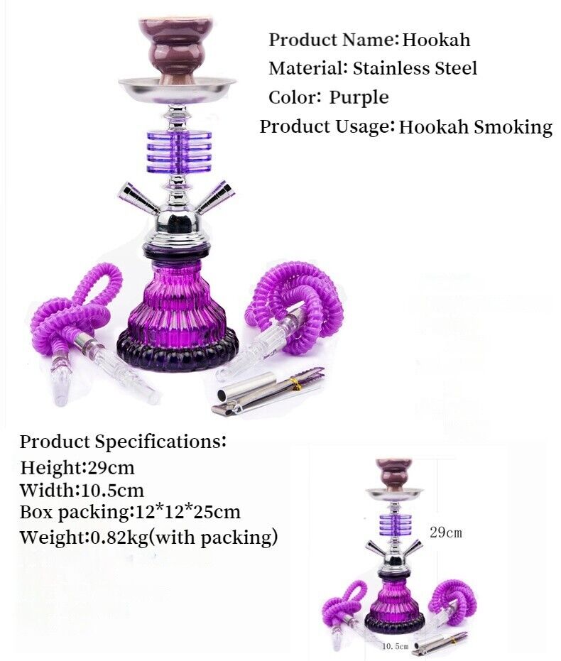 Handmade Traditional Collectible Gift Premium 2 Hose Shisha Hookah Complete Set