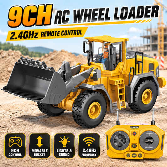 Remote Control Loader Electric Bulldozer Truck Boy Birthday Gift Idea Kid RC Toy
