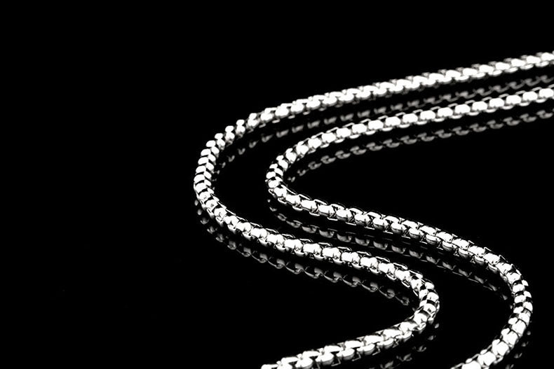 Basic Punk Stainless Steel Single Link Square Rolo Chain Necklace for Men Women