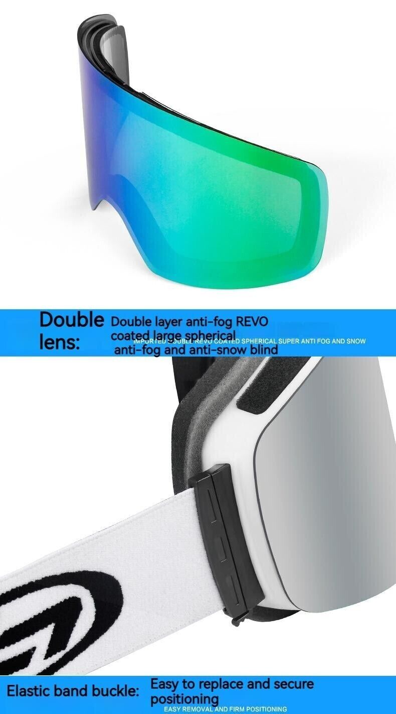 Unisex Anti-fog Sunglass Columnar Double Layer UV Protective Ski Snow Goggles