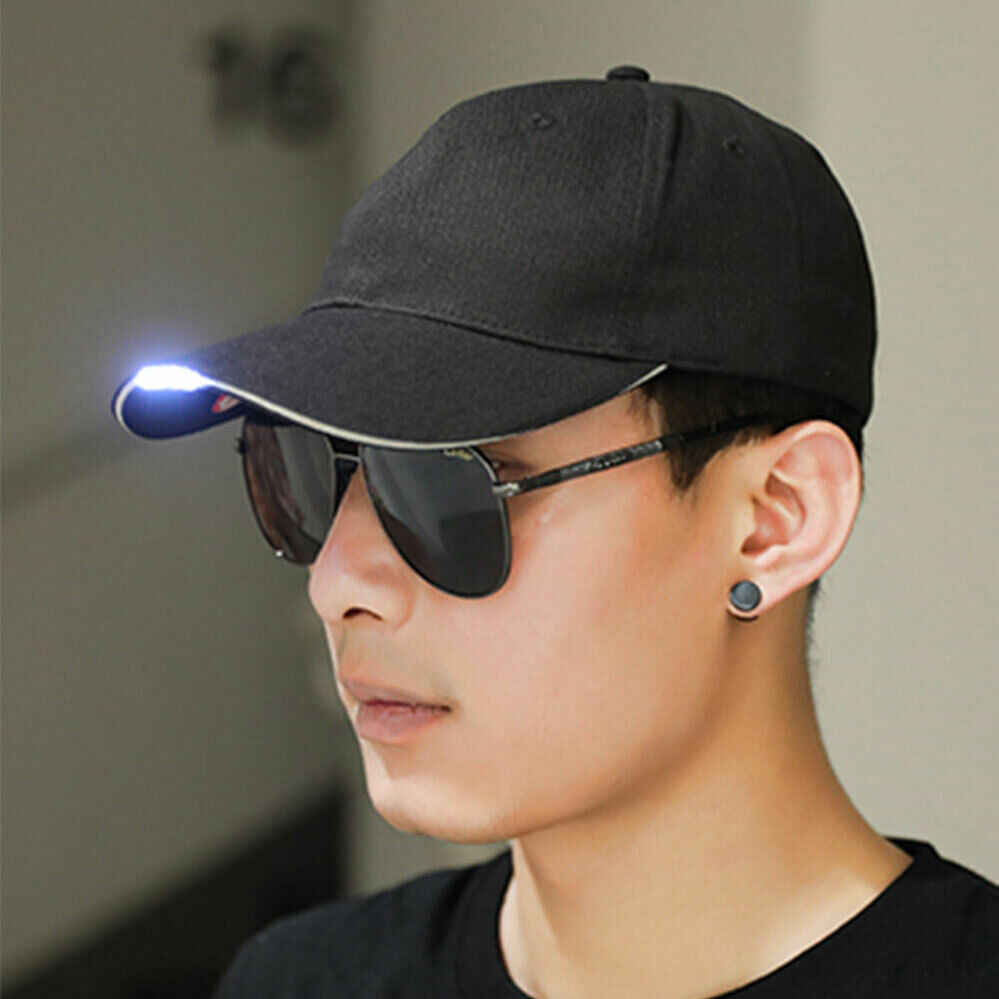 With 5LED Fishing Baseball Cap Outdoor Hiking Camping New Hot Light Hat Black