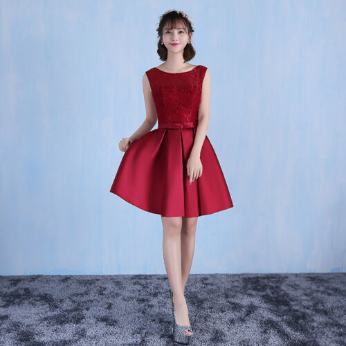 Women Lace Formal Wedding Evening Cocktail Prom Bridesmaid Ball Gown Dress