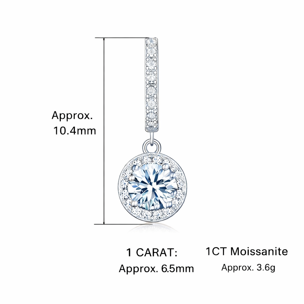 1–3CT Moissanite Hoop Drop Earrings 925 Sterling Silver Brilliant Cut Women Gift