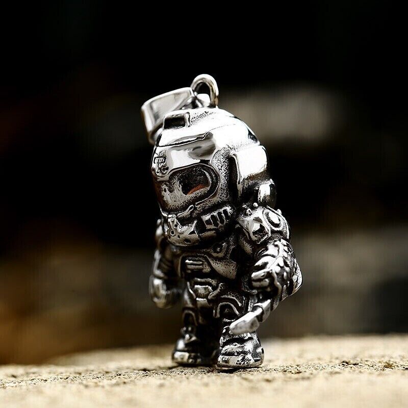 Unisex Mix Theme Fashion Retro Space Astronaut Pendant Titanium Stainless Steel Necklace