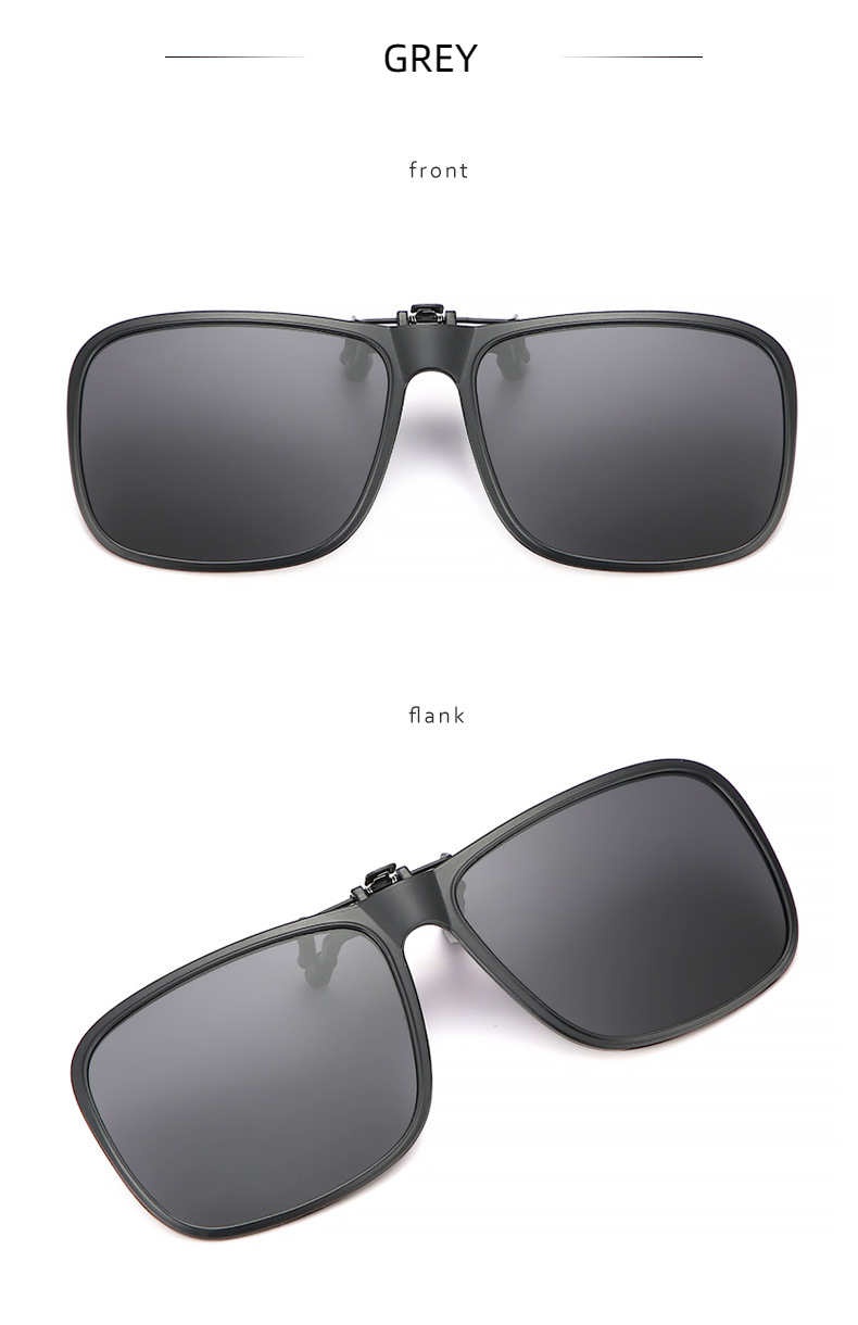 New Unisex Box Shape Polarized UV400 Protection Clip On Flip Up Sunglasses