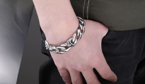 New Unisex Retro Punk Biker Nordic Viking Men Bangle titanium steel bracelet