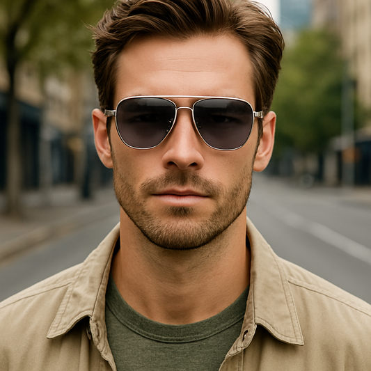 Men Polarized Aviator Sunglasses Lightweight UV400 Anti Glare Double Beam Design # JS8509