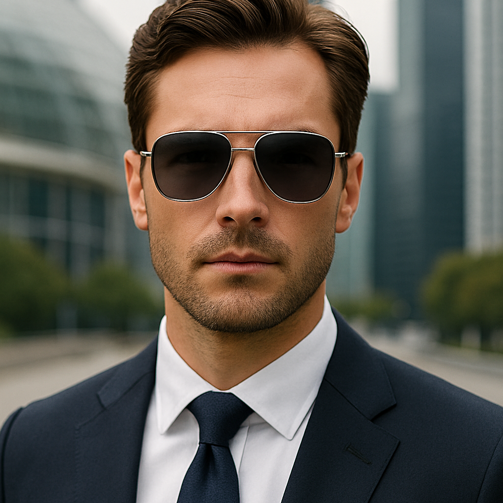 Men Polarized Aviator Sunglasses Lightweight UV400 Anti Glare Double Beam Design # JS8509