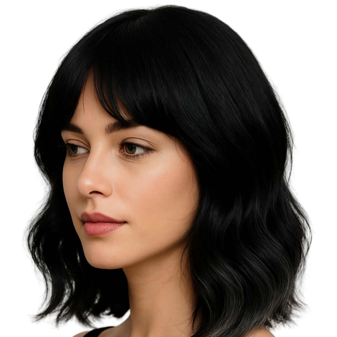 Trendy Lightweight & Breathable Framing Bangs Synthetic Hair Short Wavy Bob Wigs # 1715