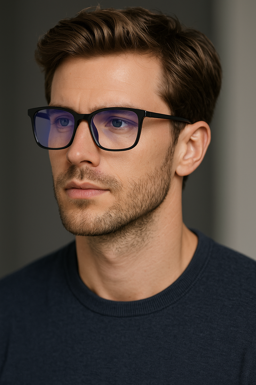 Men's Anti-Blue Light Glasses Lightweight Frame Eye Strain Relief Office & Daily # 6919