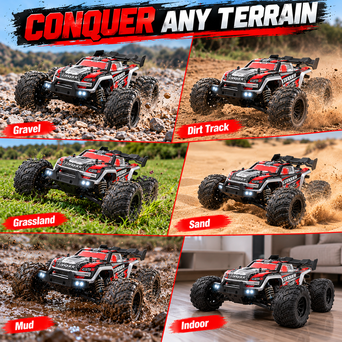 1:16 RC Car 38km/h 4WD High Speed Off Road Monster Truck 2.4GHz Remote Control