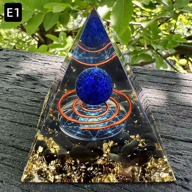 Crystal Stone Ornaments Pyramid Energy Healing Large Chakra Orgonite Decor Gifts