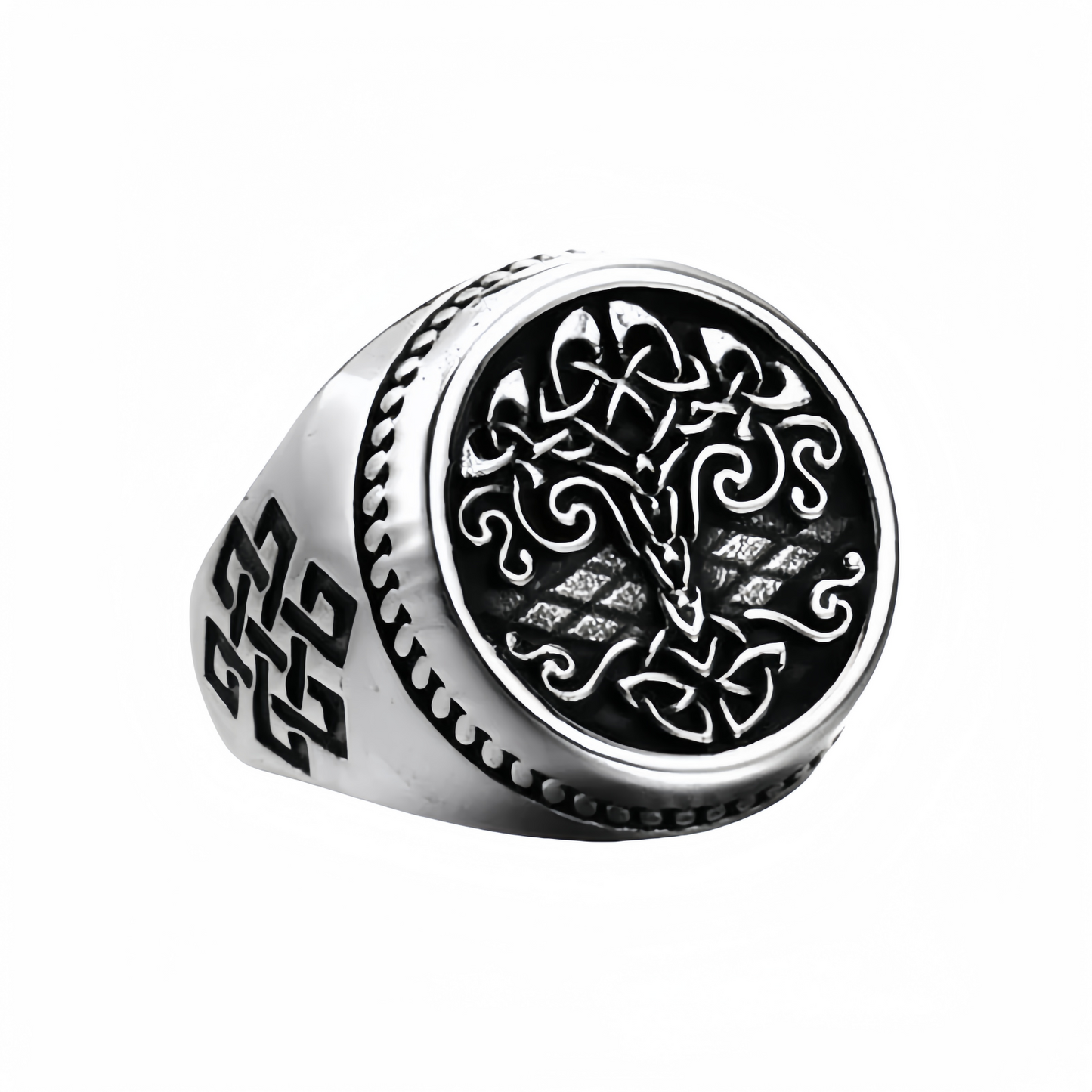 Men Kabbalistic Tree of Life Ring Philosophical Insight Meditation Spiritual Growth Rings # R289