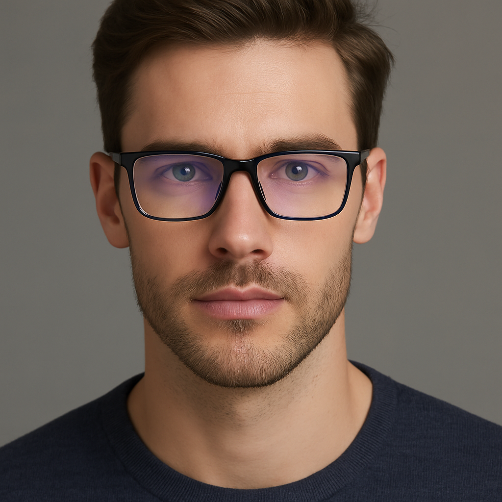 Men's Anti-Blue Light Glasses Lightweight Frame Eye Strain Relief Office & Daily # 6919