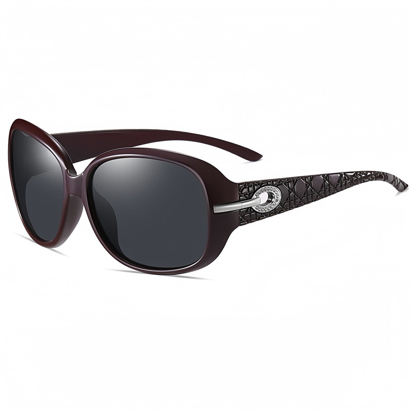 Women Diamond-Inspired Arms Anti-UV400 Polarized Sunglasses Travel Driving Beach # ST2012