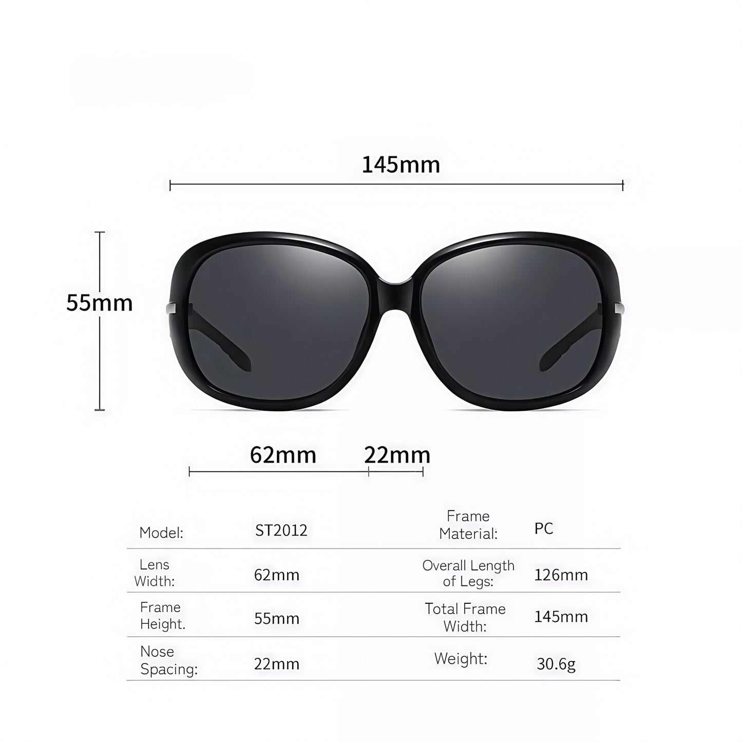 Women Diamond-Inspired Arms Anti-UV400 Polarized Sunglasses Travel Driving Beach # ST2012