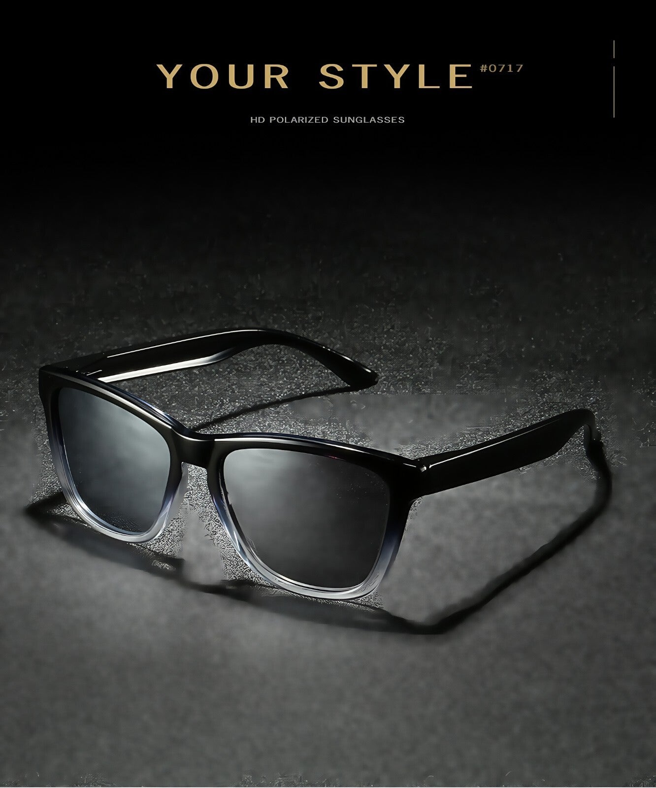 Men Gradient Color Lightweight UV400 Driving Anti-Glare HD Polarized Sunglasses # 0717