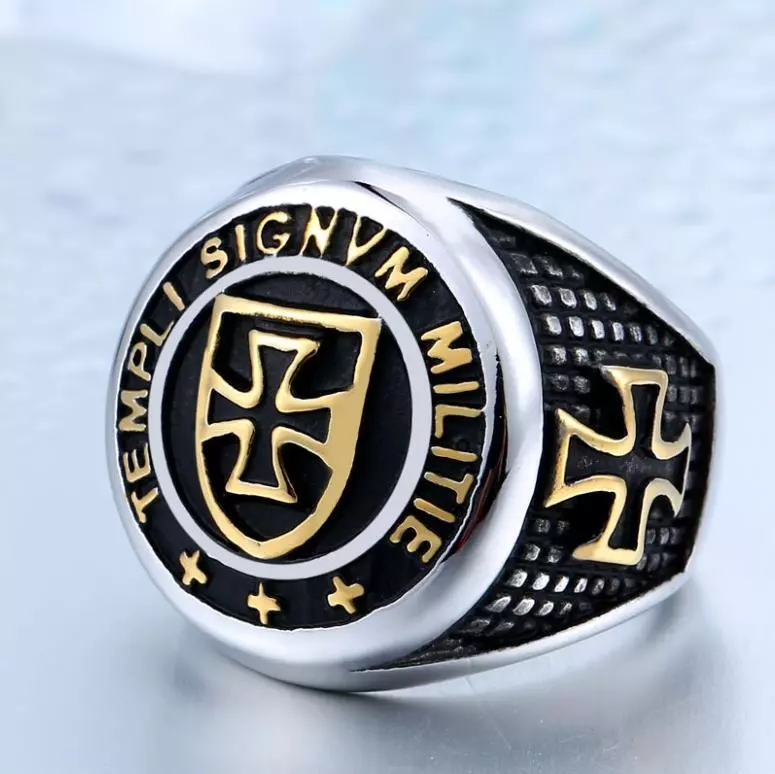Men Domineering Design Vintage Medieval Holy Knight Templar Cross Blessing Rings # R271