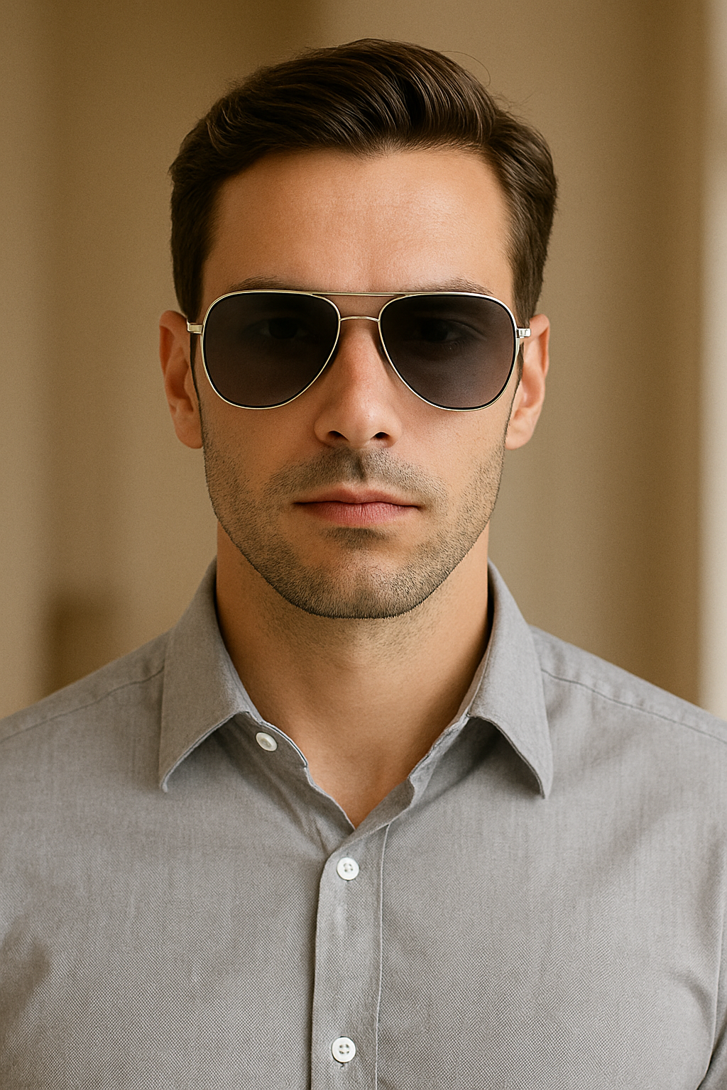 Men Polarized Aviator Sunglasses Lightweight UV400 Anti Glare Double Beam Design # JS8509