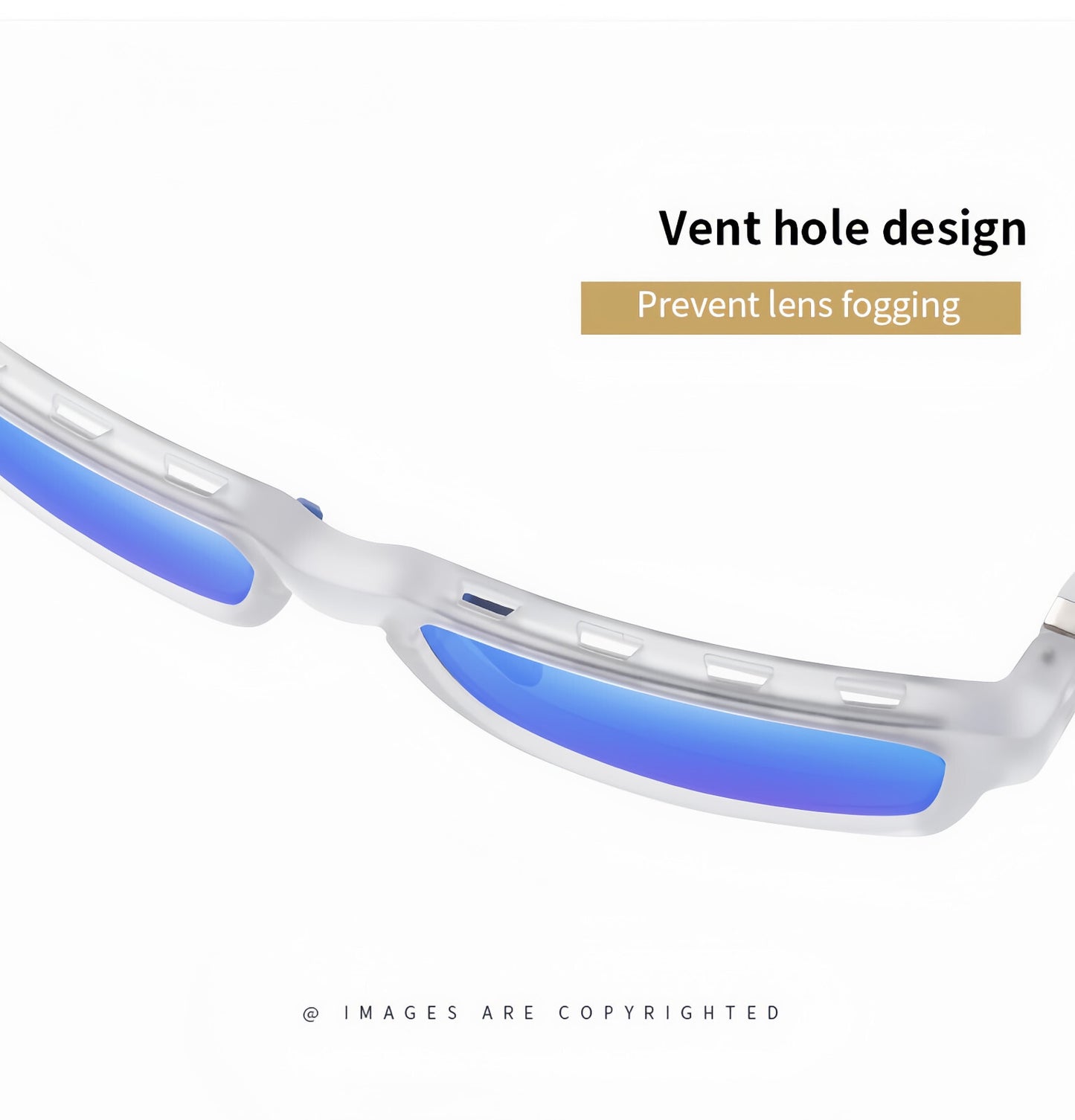 Men Polarized Sports Sunglasse Anti-Fog Vent Hole Design Cycling Running Driving # TR7521