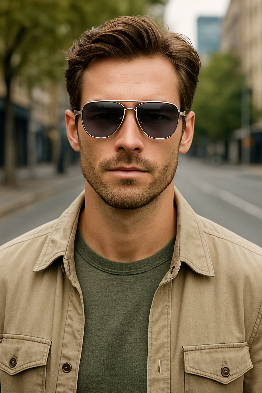 Men Polarized Aviator Sunglasses Lightweight UV400 Anti Glare Double Beam Design # JS8509