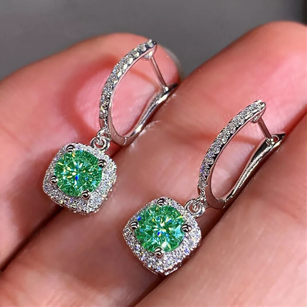 Women Crystal Zircon Earing Stud Drop Dangle Earrings Multicolour Party Jewelry