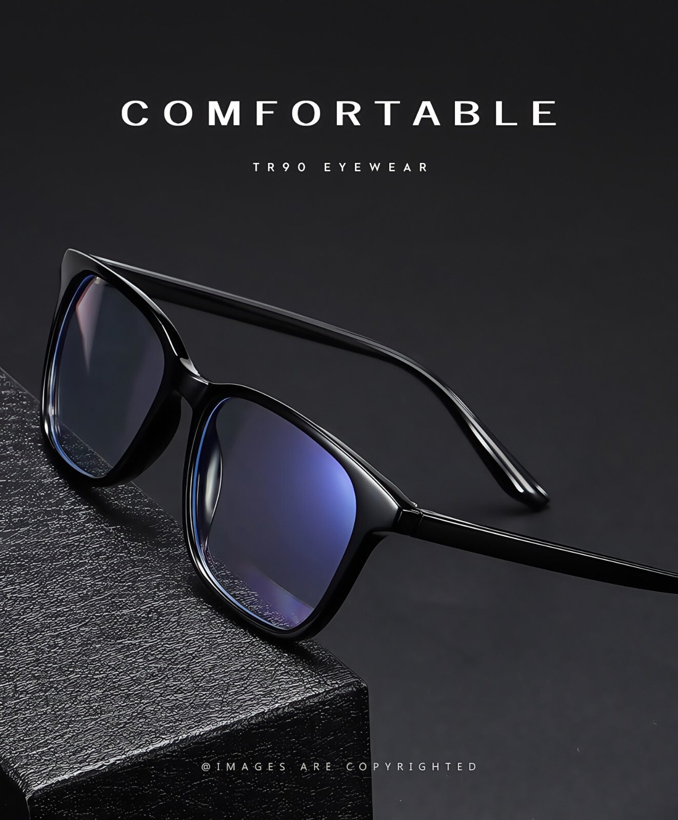 Men's Anti-Blue Light Glasses Lightweight Frame Eye Strain Relief Office & Daily # 6919