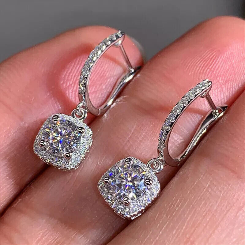 Women Crystal Zircon Earing Stud Drop Dangle Earrings Multicolour Party Jewelry