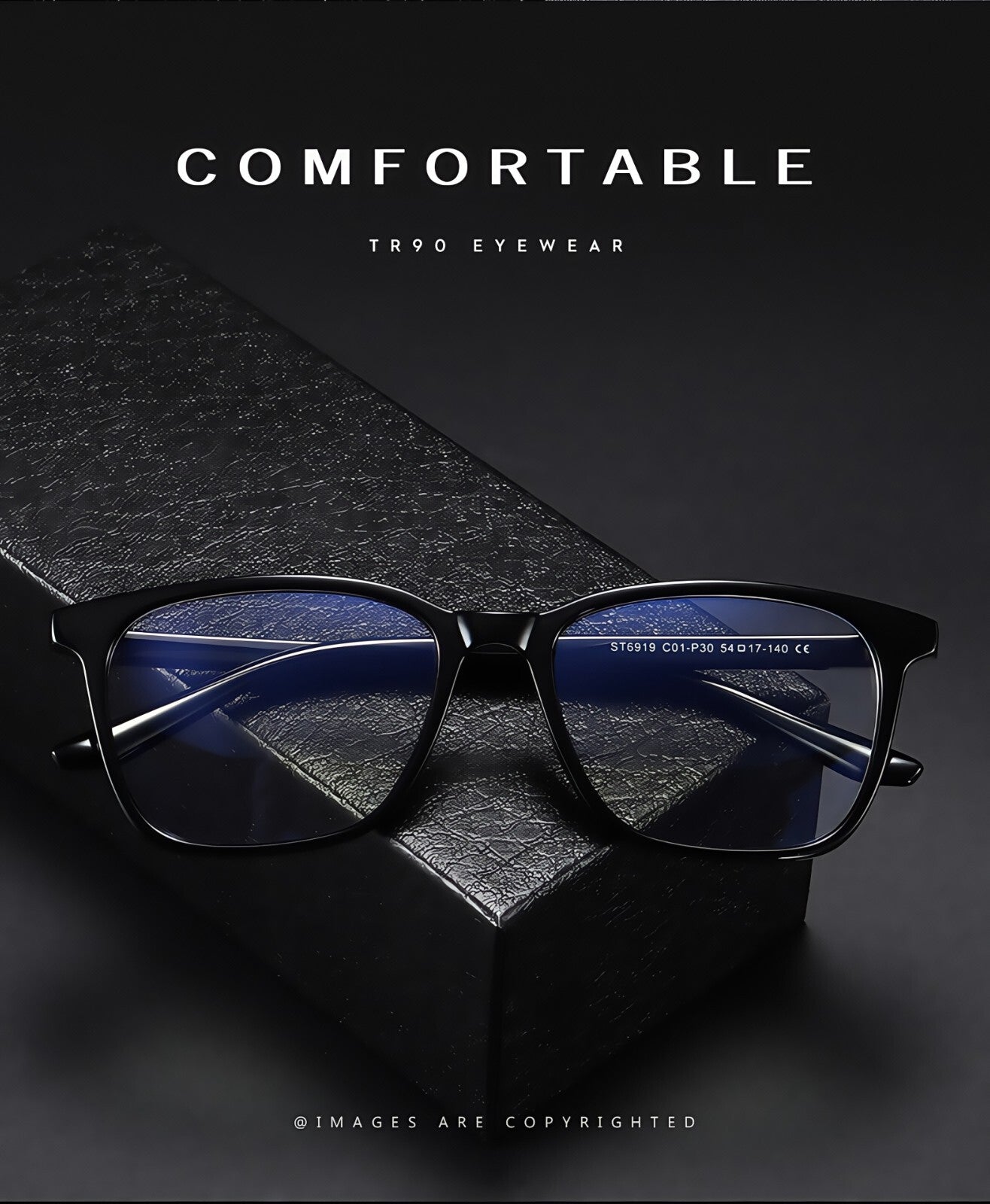 Men's Anti-Blue Light Glasses Lightweight Frame Eye Strain Relief Office & Daily # 6919
