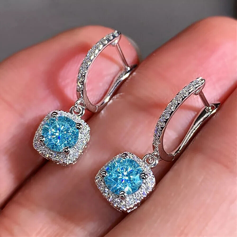 Women Crystal Zircon Earing Stud Drop Dangle Earrings Multicolour Party Jewelry
