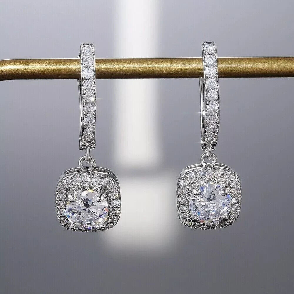 Women Crystal Zircon Earing Stud Drop Dangle Earrings Multicolour Party Jewelry