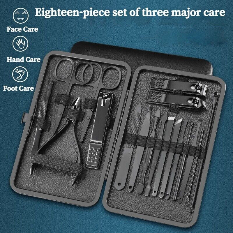7/10/12/16/18 Pieces Professional Manicure & Pedicure Kit Nail Care Travel Grooming Set Home Use