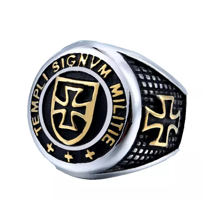 Men Domineering Design Vintage Medieval Holy Knight Templar Cross Blessing Rings # R271