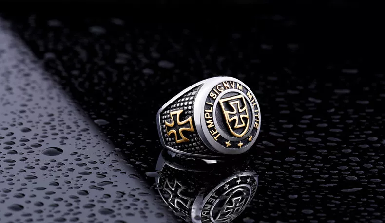 Men Domineering Design Vintage Medieval Holy Knight Templar Cross Blessing Rings # R271