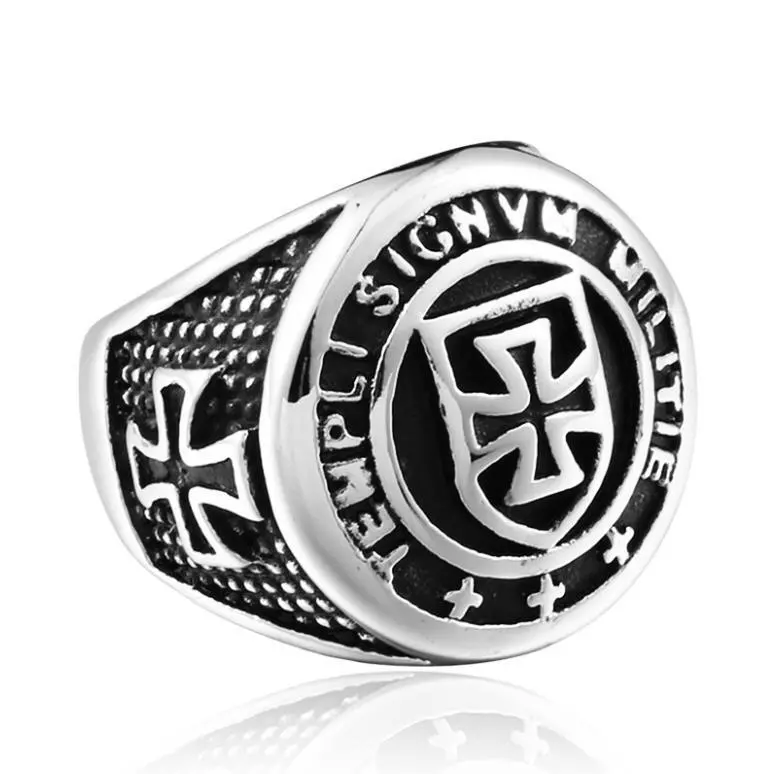 Men Domineering Design Vintage Medieval Holy Knight Templar Cross Blessing Rings # R271