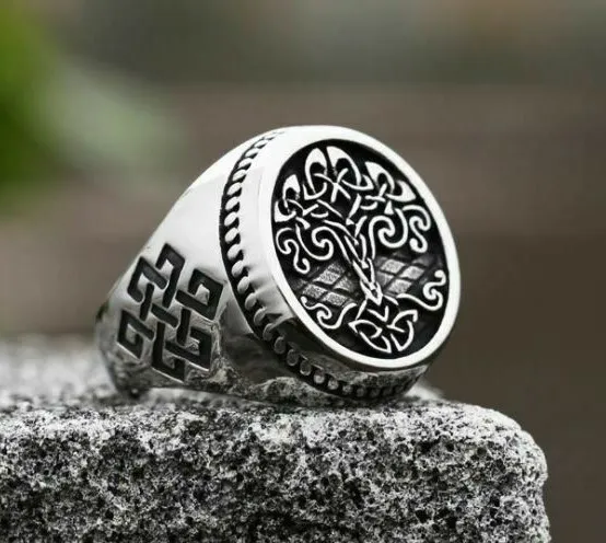 Men Kabbalistic Tree of Life Ring Philosophical Insight Meditation Spiritual Growth Rings # R289