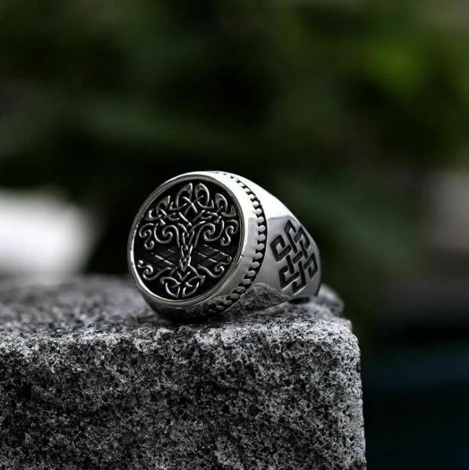 Men Kabbalistic Tree of Life Ring Philosophical Insight Meditation Spiritual Growth Rings # R289