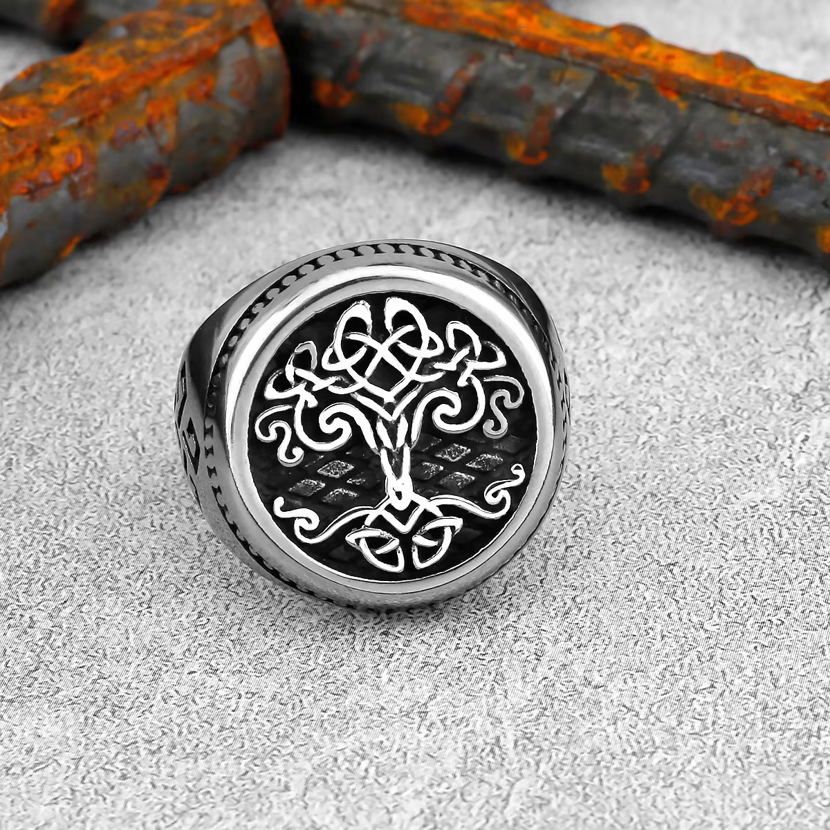 Men Kabbalistic Tree of Life Ring Philosophical Insight Meditation Spiritual Growth Rings # R289