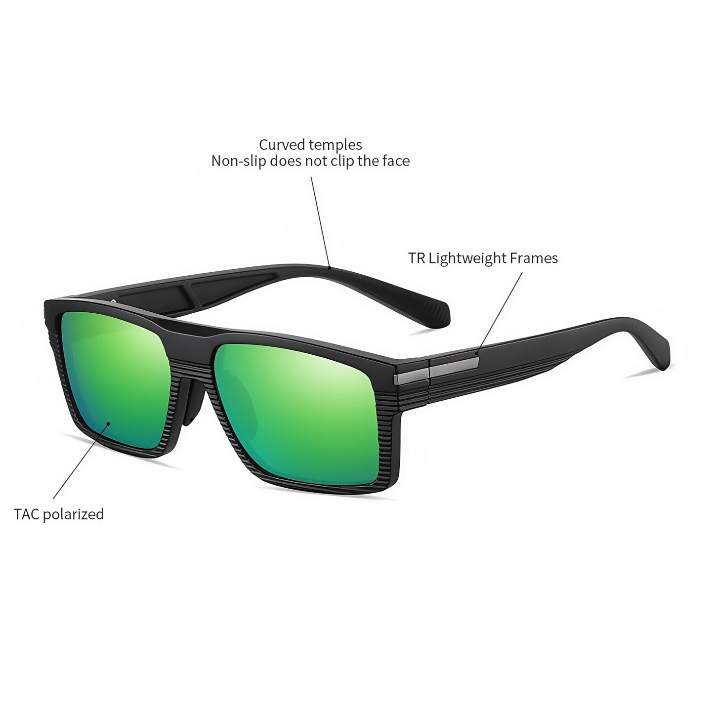 Men Polarized Sports Driving Sunglasse Anti-Glare UV Comfort Fit Cycling Running # TR7523